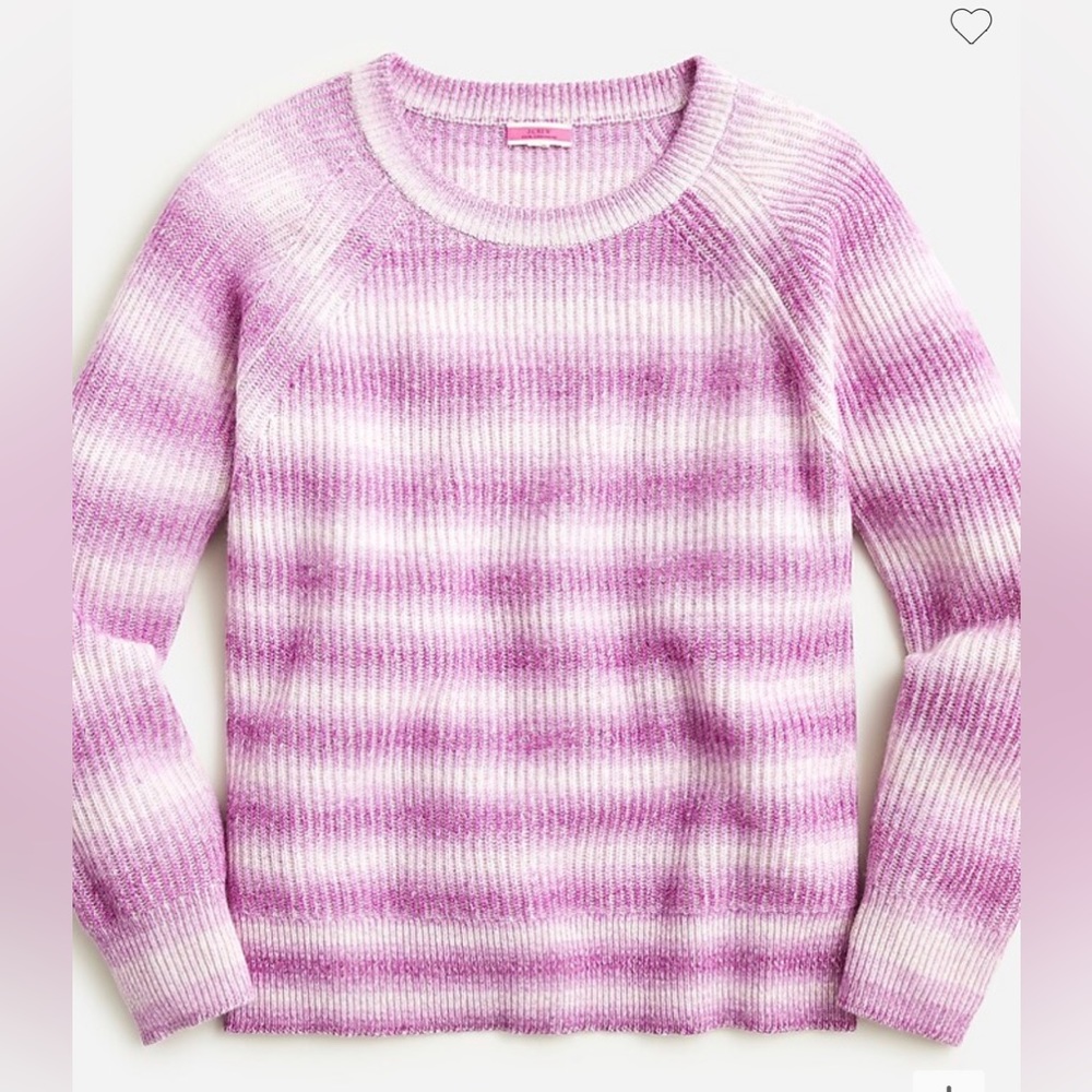 New JCrew Ribbed cashmere oversized crewneck sweater in space dye